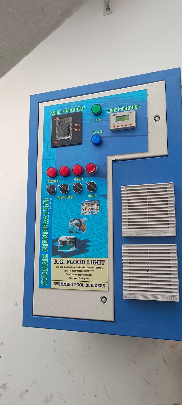 Swimming pool control panel