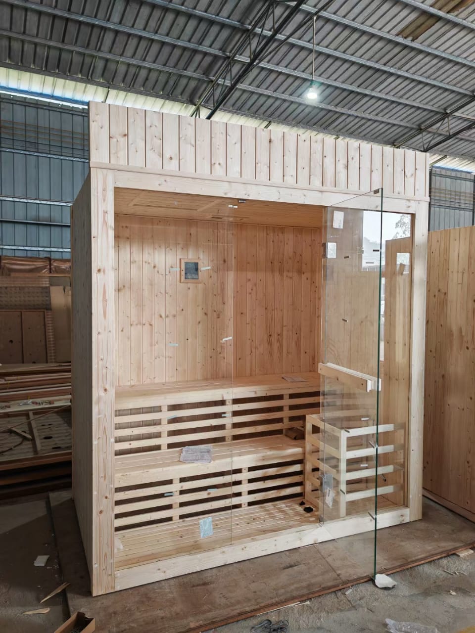Swimming pool steam room
